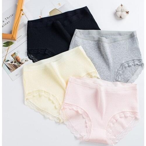 Cotton Underwear Panties Women Sexy LacePanties Mid Waist Hip Lifting Women Briefs Girl Comfort Underpants Female Sexy Lingerie