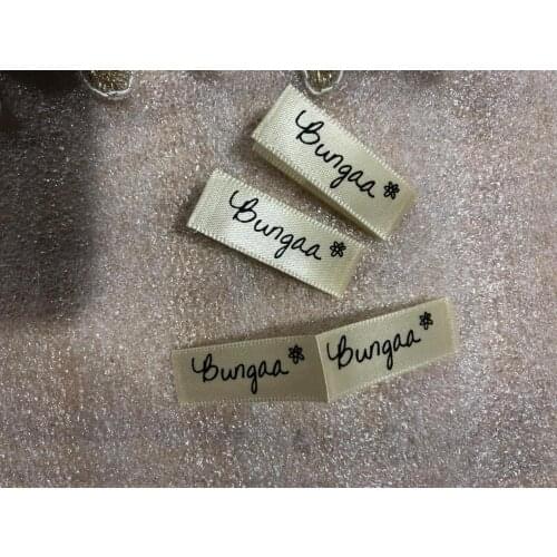 1000pcs/lot customized design polyester satin garment labels/clothing labels/silk screen printed label tag one color/main label