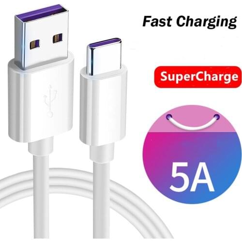 USB Type C Cable 5A Fast Charge Wire Cord USBC Cable For samsung galaxy s21 a21s a31 a51 a71 huawei p30 pro Phone USB-C Charger
