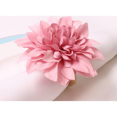 6pcs Wedding simulation dahlia napkin ring wedding guide decoration flower chair decoration napkin ring
