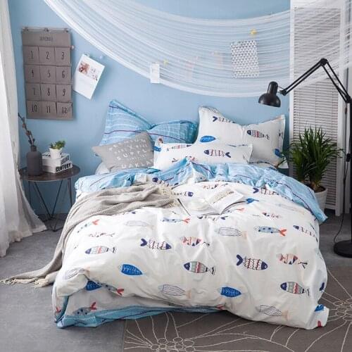 Concise Nordic 100% Cotton 4pcs White Bedding Set Student Fitted / Flat Sheet King Queen Twin Full Size Duvet Cover Pillow Cases