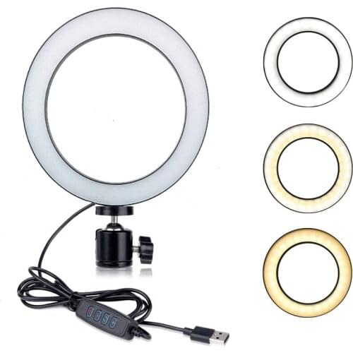 Photography 20CM LED Mini Ring Light With ball head Set for Phone Live Show/Makeup Beauty/Fill-in Lighting Fotografia