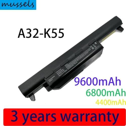 Mussels A32-K55 Battery for ASUS X45 X45A X45C X45V X45U X55 X55A X55C X55U X55V X75 X75A X75V X75VD U57 U57A U57VD