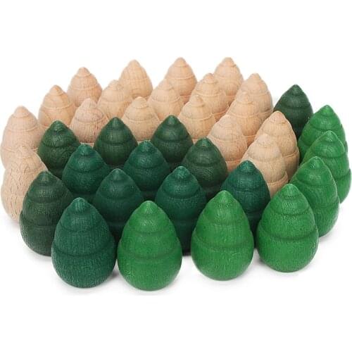 Pack of 36 Wood Beech Bamboo Shoot Nesting Puzzle Blocks Baby Wooden Toys Children Unpaint Bamboo DIY Crafts Montessori Toys