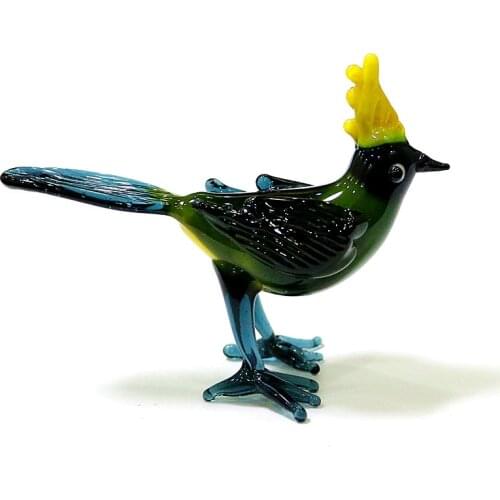 New Colorful Miniature Cute Birds Figurines Craft Ornament Glass Animal Statue Collection Home Table Decoration Kids Favor Gifts