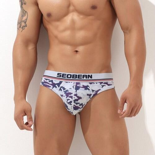 New SEOBEAN mens G-string Camouflage underwear cotton thong sexy male underwear