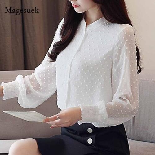 Office Work Wear Women Blouse Shirt Fashion Woman Blouses 2020 Spring Long Sleeve Women Shirts White Blouse Tops Blusas 0974 60
