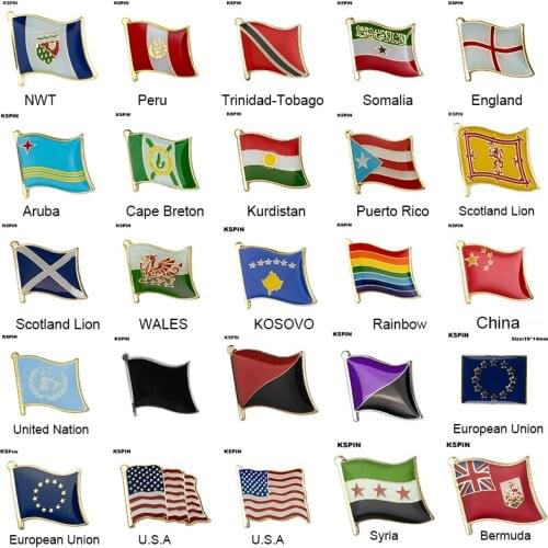 Country Flag Badge Flag Brooch National Flag Lapel Pin International Travel Pins Collections