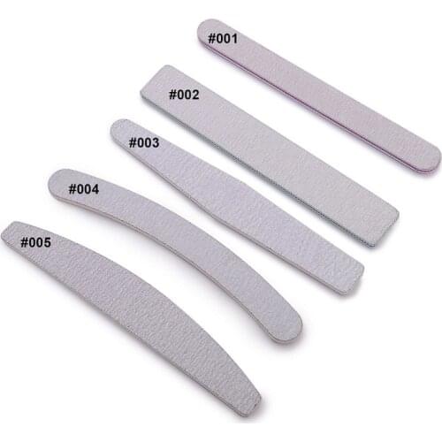 5pcs/lot Sandpaper Nail Files Lime 100/180 Double Side Sanding Buffer Block Set Grey File For UV Gel Polish Manicure Tool