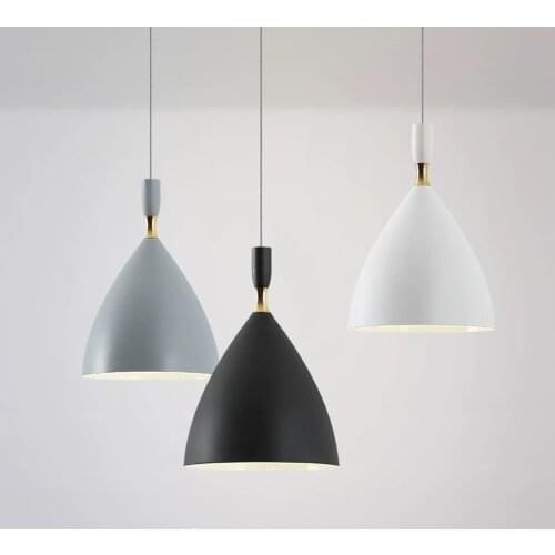 Nordic Pendant Light White/Black/Gray Minimalist Pendant Lamp Dining Table Kitchen island hanging lamps dining room lights E27
