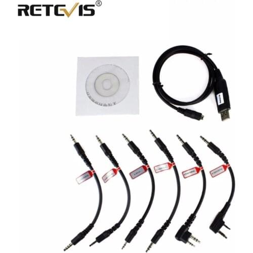 Retevis 6 in 1 USB Programming Cable For TYT Baofeng UV5R Bf888S Retevis RT5R For Kenwood Motorola CP040 For Yaesu Walkie Talkie