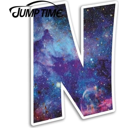 Jump Time for Space Letter N Vinyl Stickers Name Cool Sticker Laptop Luggage Decal Car Styling Windows Decor Car Accessories