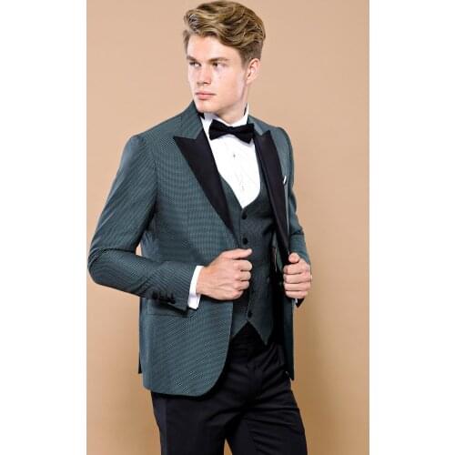 Green Removable Lapel Tuxedo Wessi