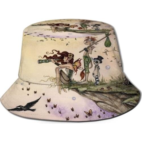 Where The Wind Takes You Women Men Fisherman Hats Bucket Caps Fairy F Fairy Tales Adventure Journeys Amy Brown