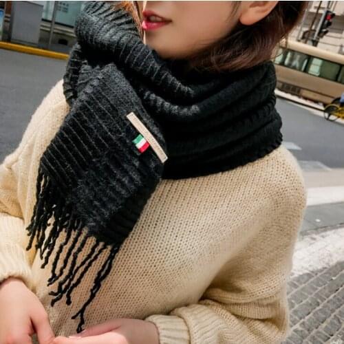 Chanycore Solid color wrinkle Winter scarf cashmere pashmina women scarfs warm thick Dual use shawl hijab poncho for ladies