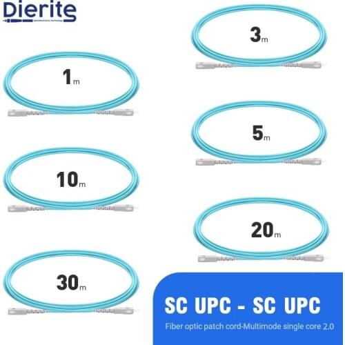 30m 1Pcs SC UPC TO SC UPC OM3-150 Fiber Patch Cable Simplex Jumper One Core Patch Cord Multimode 2.0mm Fast Transmission