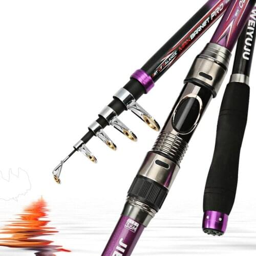 2.1M3.6M Carbon Fiber Fishing Rod Ultra-Light And Super Hard Telescopic Hand-Sea Dual-Use Throwing Metal Wheel Base Fishing Tool