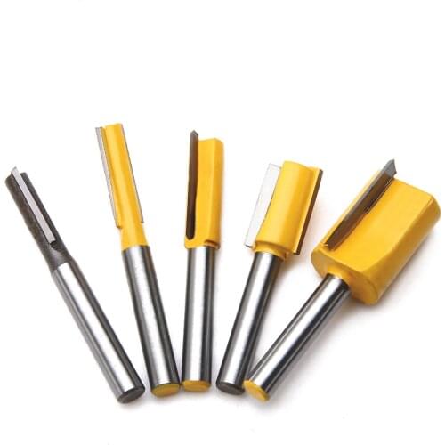 5pcs 1/4'' Shank Router Bit Set Woodworking Slotting Edge Trimming Router Bit Milling Cutter Bit Drill Bit Quality Hard Alloy