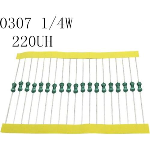50pcs/lot 1/4W Chromatic ring inductor DIP 0307 220UH AL0307-221K 0.25W inductance
