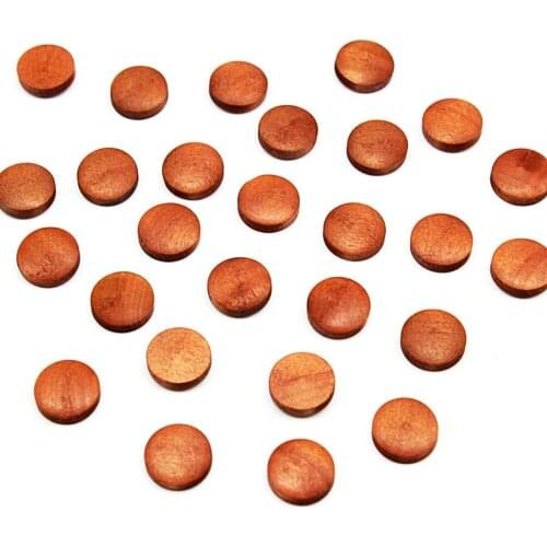 700pcs cherry rose wood color Flat Wood Cabochons . 12 mm . Hardwood Flat Back . Craft Projects