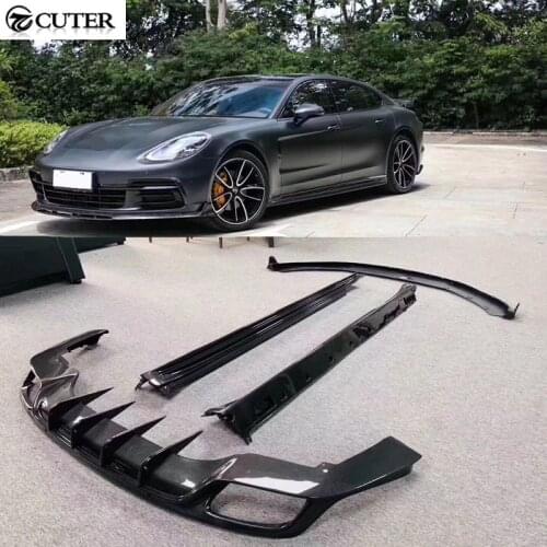 971 carbon fiber car Front Bumper Lip rear diffuser side skirts for Porsche Panamera 971 car body kit
