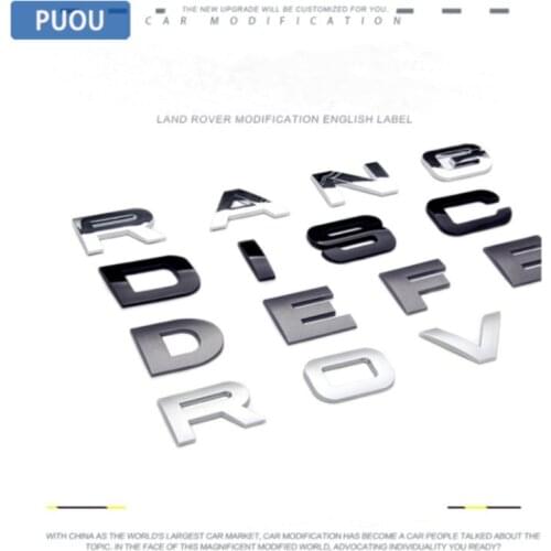 ABS 3D Letter RANGE ROVER DEFENDER DISCOVERY Car Rear Front Badge Emblem Decal Sticker Land Rover Front Hood Rear Trunk