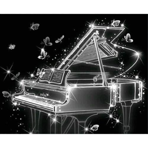 Diamond Embroidery piano butterfly Pattern DIY 5D Diamond Painting Needlework Cross Stitch Full Drill Rhinestone mosaic Painting