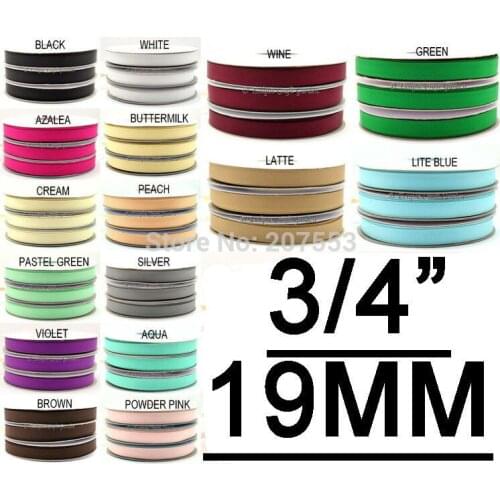 Free shipping 3/4" (19mm) Solid Color Grosgrain Ribbon Tape Embellishment Photo Album-Free Shipping