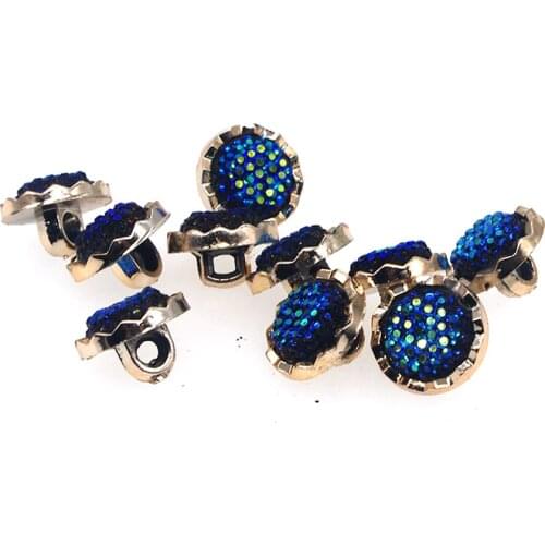 SHINE 20PCs Plastic Sewing Buttons Scrapbooking Round Blue Buff Shank Beads 13mm Dia. Costura Botones Decorate bottoni botoes