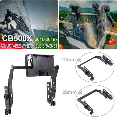 CB 500 X Motorcycle GPS Navigaton Mount Phone & Adjustable Windshield Bracket Kit For Honda CB500X 2016 2017 2018 2019