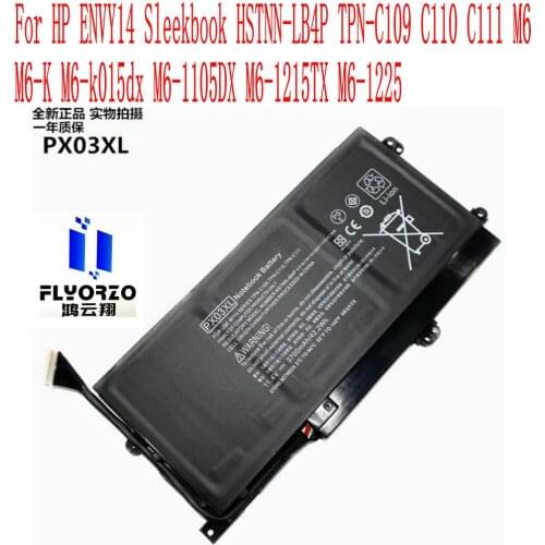 100% Brand New High Quality 3700mAh/42.2WH PX03XL Battery For HP ENVY14 HSTNN-LB4P TPN-C109 C110 C111 M6 M6-K M6-k015dx Laptop