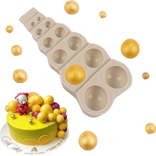 15.2*7*2cm Ball Pearl Round Mold Cake Chocolate Decorative Jell-O Mold DIY Baking Kitchen Baking Cake Decorative Tools JU0094
