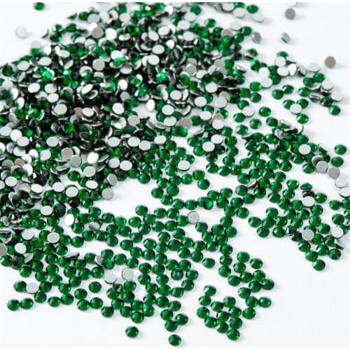 All Sizes Emerald Green Nail Art Rhinestones Flatback Non HotFix Rhinestone Crystal Loose Strass For Nails 156