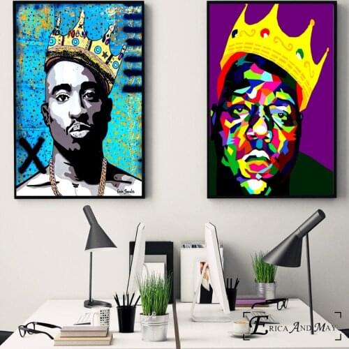 Tupac And B.i.g Rapper Pop Art Canvas Painting Posters And Prints Wall Art Pictures Abstract Decorative Home Decor Cuadros