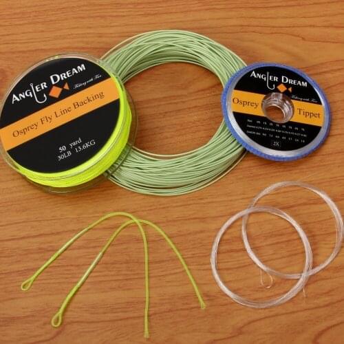 Fly Fishing Line Combo 2/3/4/5/6/7/8 WT Weight Forward Floating Fly Line with Backing Line 20/30LB Tippet Tapered Leader Loop