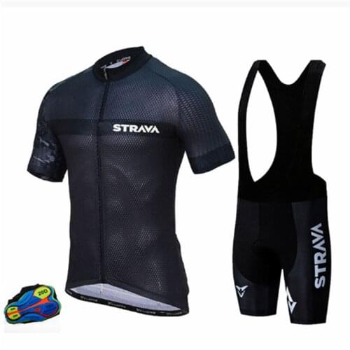 MTB Short Maillot 2021 STRAVA Jersey 20D Bib SetCulotteBlack Cycling Uniform Bike Clothing Quick Dry Bicycle Wear Clothes Mens