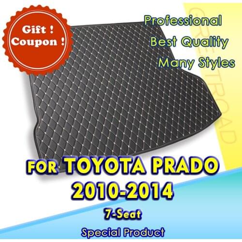 Car Trunk Mat For Toyota Prado（seven Seats）2010 2011 2013 2014 Cargo Liner Carpet Interior Accessories Cover