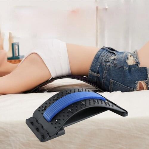 Multi-Level Adjustable Back Massager Stretcher Waist Neck Stretch Fitness Lumbar Cervical Spine Support Pain Relief Relaxation