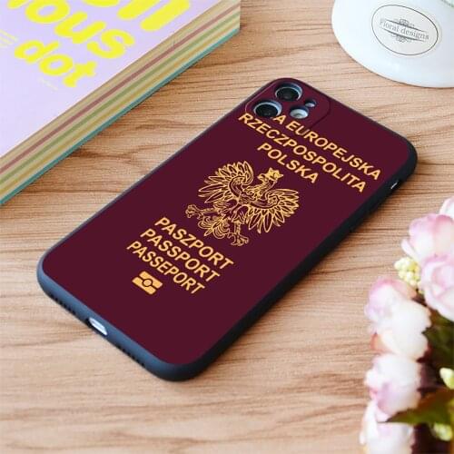 For Iphone Poland Polish Passport Print Soft Matt Apple iPhone Case 6 7 8 11 12 Plus Pro X XR XS MAX SE