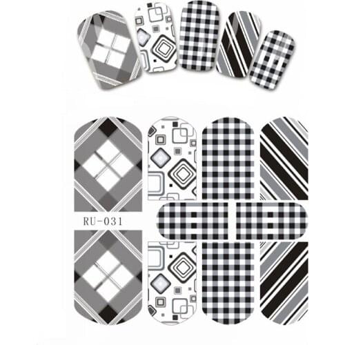 UPRETTEGO NAIL ART BEAUTY WATER DECAL SLIDER NAIL STICKER SNOW FLAKE XMAS BALL BLACK CAT KITTEN BLACK FABRIC RU031-036