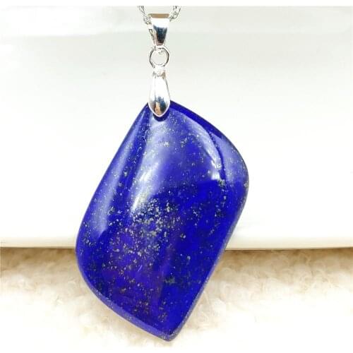 Genuine Natural Blue Lapis Lazuli Pendant Women Men Gemstone 40x24x5mm Water Drop Love Stone Jewelry Necklace AAAAA