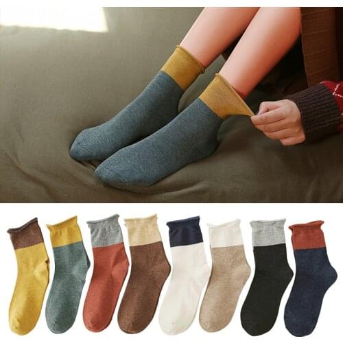 New Arrival Solid Color Matching Crew Cotton Socks For Women Spring Summer Casual Breathable Harajuku Middle Tube Ladies Socks