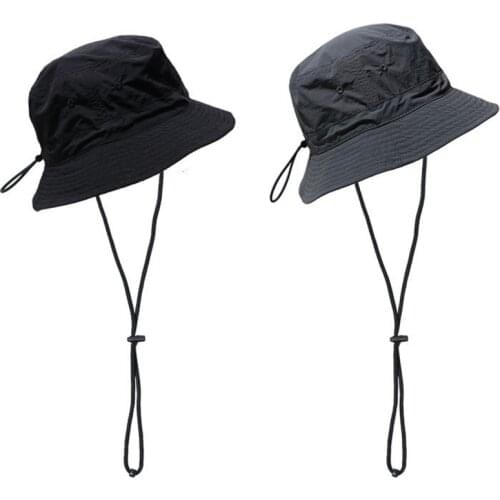 Quick-dry Drawstring Fisherman Bucket Hat For Women Men Fishing Flat Cap Bob Panama Summer Designer Sun Hats Hip Hop Harajuku