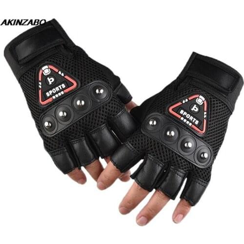 New Fashion Rivet PU Leather Fingerless Gloves Men Women Fashion Hip Hop Womens Gym Punk Gloves Half Finger Women Mens Gloves