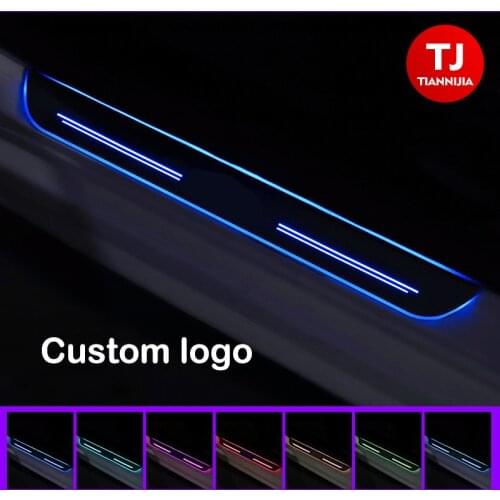 USB Power Moving LED Welcome Pedal Car Scuff Plate Pedal Door Sill Pathway Light For BMW For Benz For Tesla For Toyota Honda