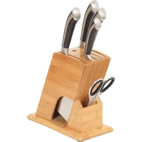 Kitchen Supplies Storage Shelf Multifunctional Bamboo Cutter Rack Holder Wooden Knife Tool Holder without Cutter
