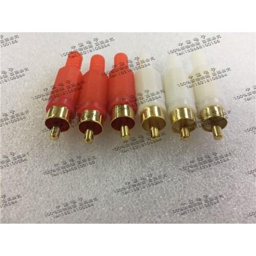Gold Plated RCA Male / female lotus plug socket plastic RCA AV connector DIY audio video connector