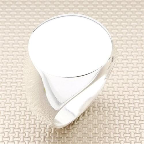 Plain Grey Oval Silver Ring Men Silver Ring Made In Turkey Solid 925 Sterling Silver