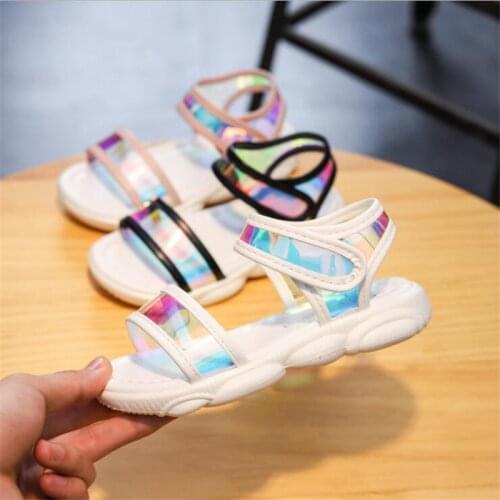 Girls Summer Sandals Simple Kids Beach Shoes Elastic Lightweight Teenages Shoes Children Water Sandals Open Toe Kids Footwear