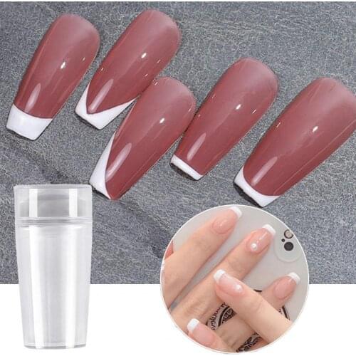 Double Head Nail Art Templates Stamper Non-Deformed with Scraper Silicone Seal Nail Stamping Printing Tips Tool for Manicure